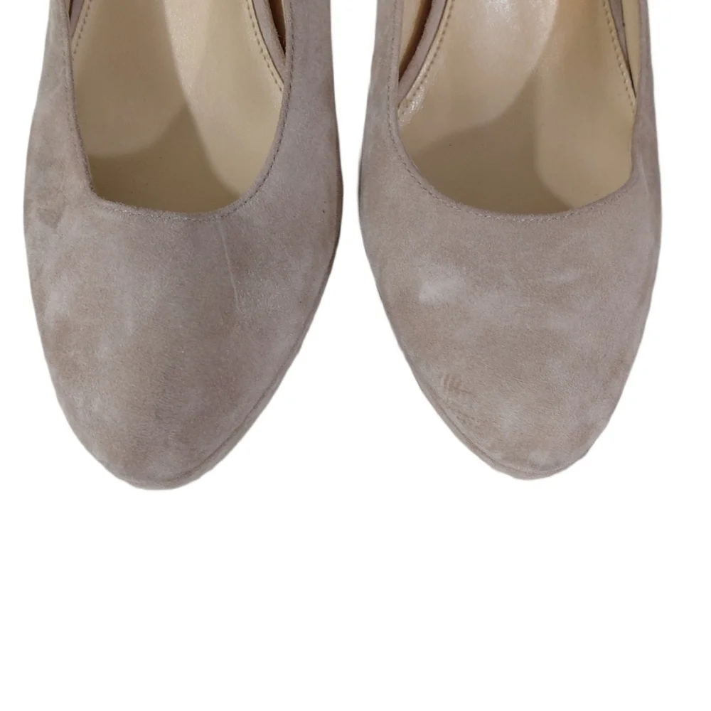 Michael Kors Antoinette Beige Suede Pumps Women's Size 8 Tan Platform Heels